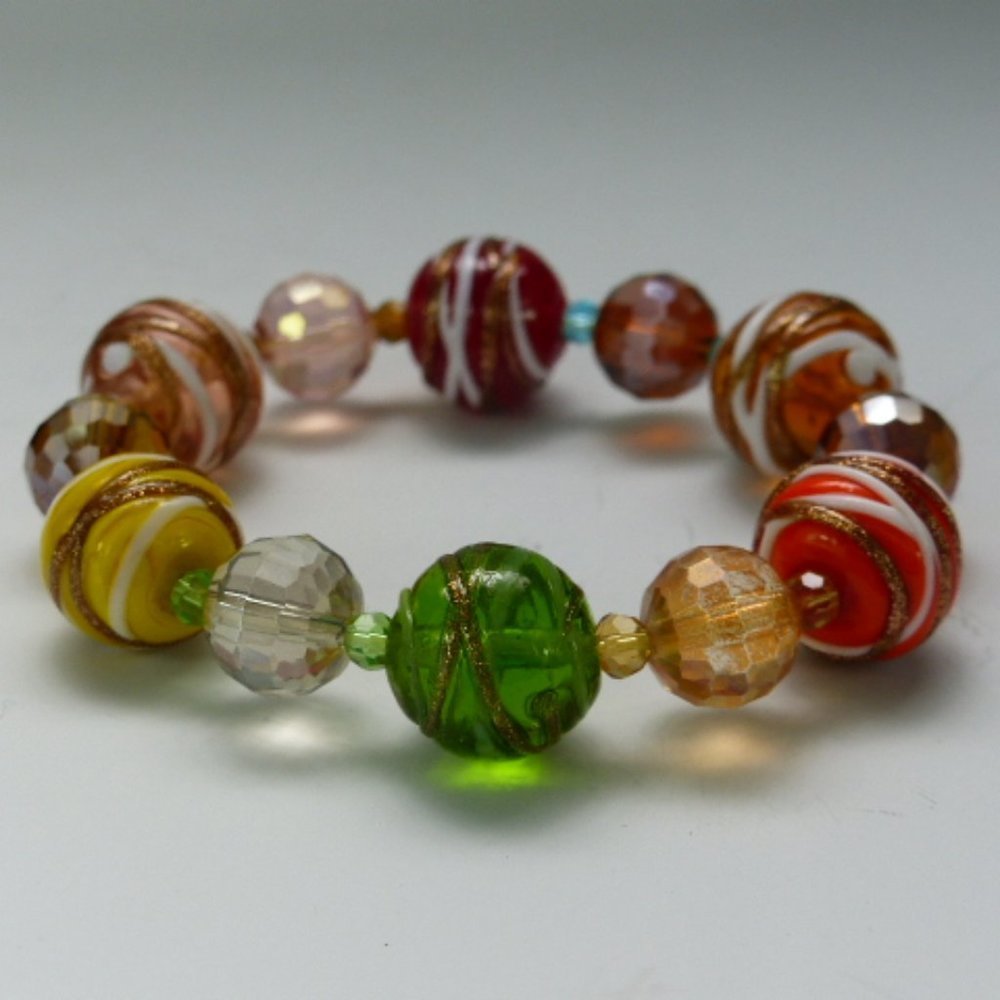 Funky & Chunky Beaded Stretch Bracelet